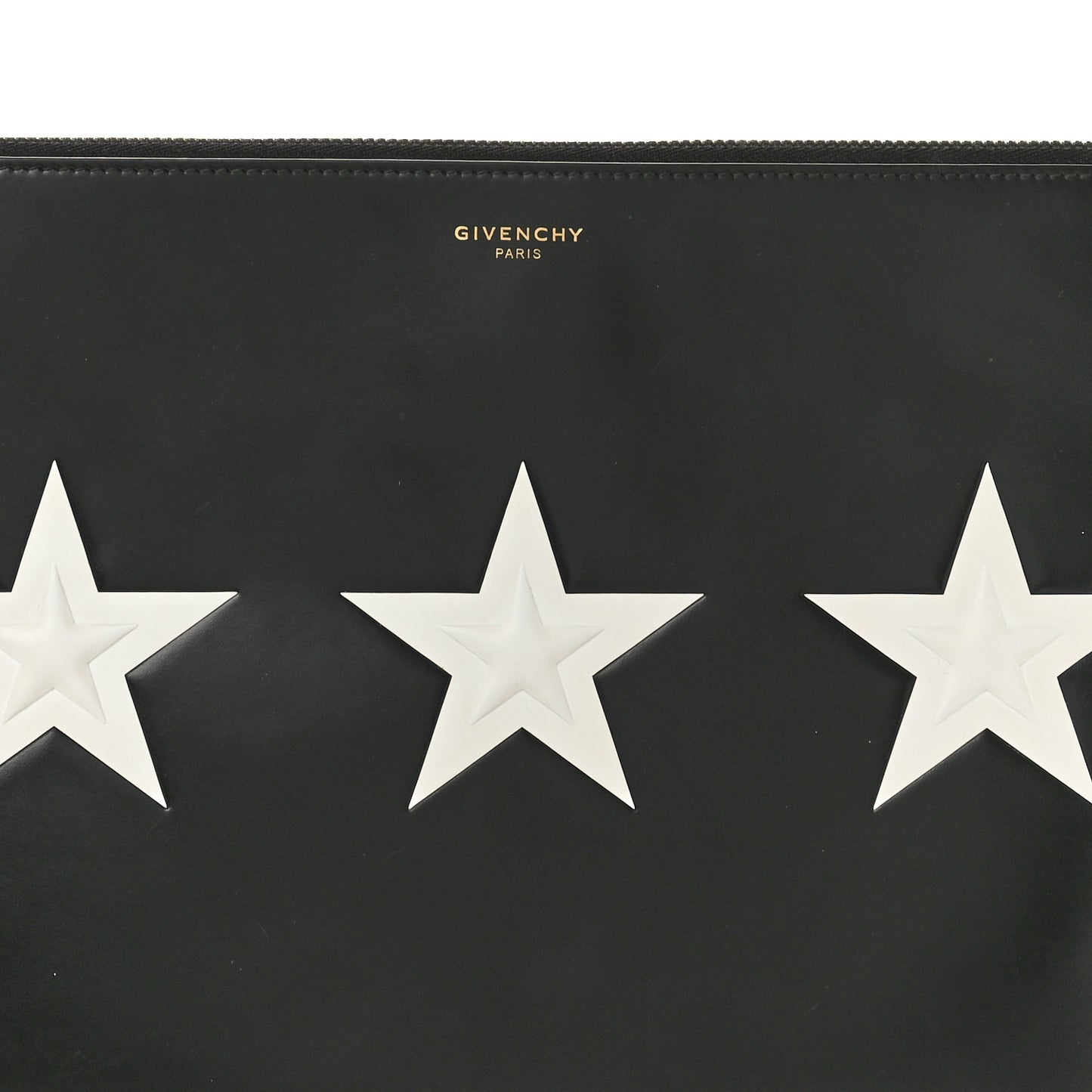 Smooth Calfskin Large Star Pouch Black