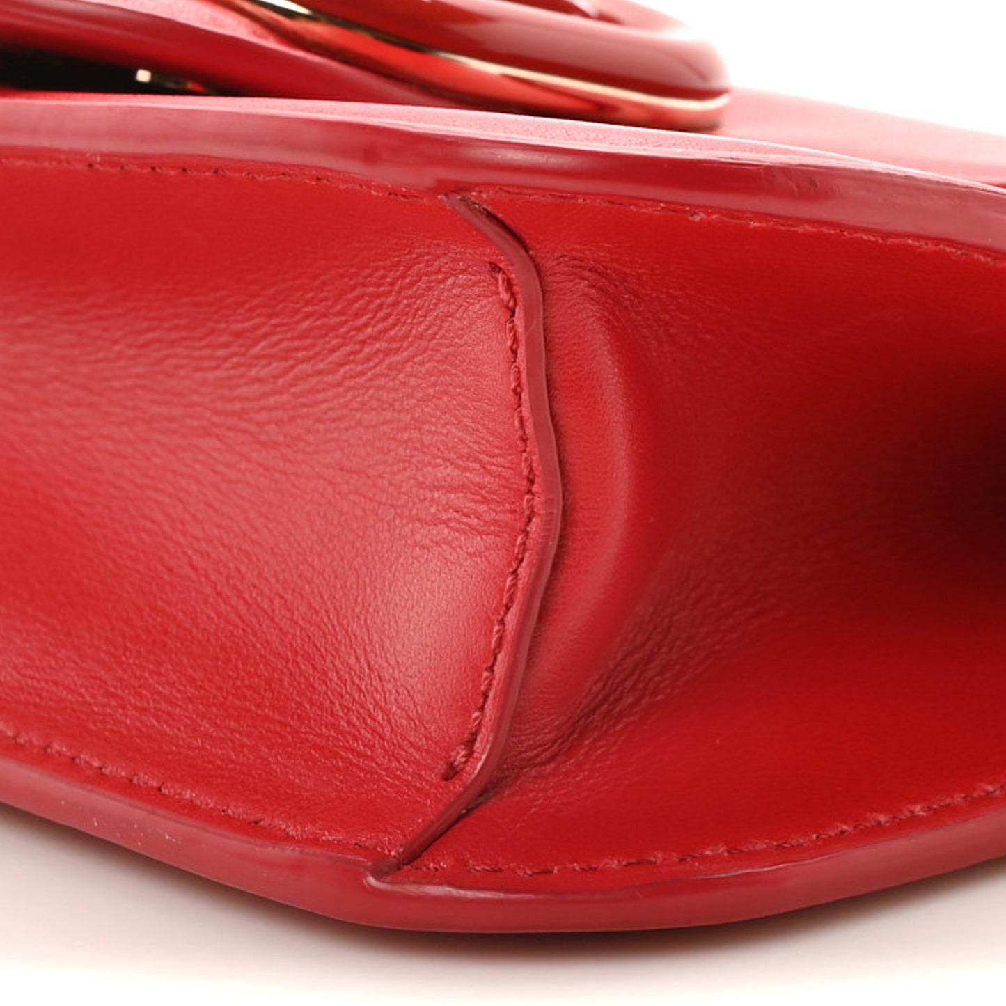 Calfskin Enamel Vlogo Small Loco Shoulder Bag Rouge Pur