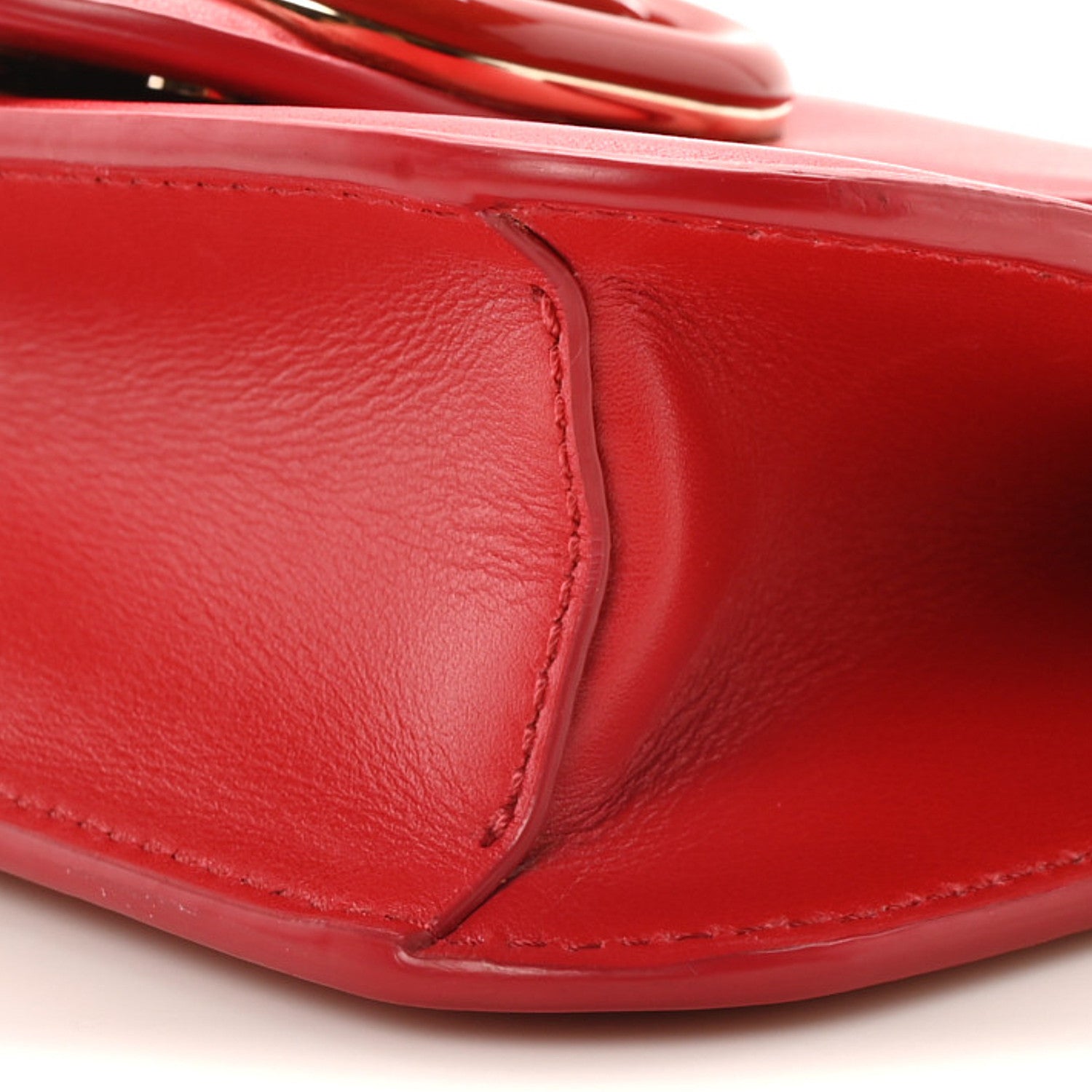 Valentino Garavani Calfskin Enamel Vlogo Small Loco Shoulder Bag Rouge Pur 9 of 9