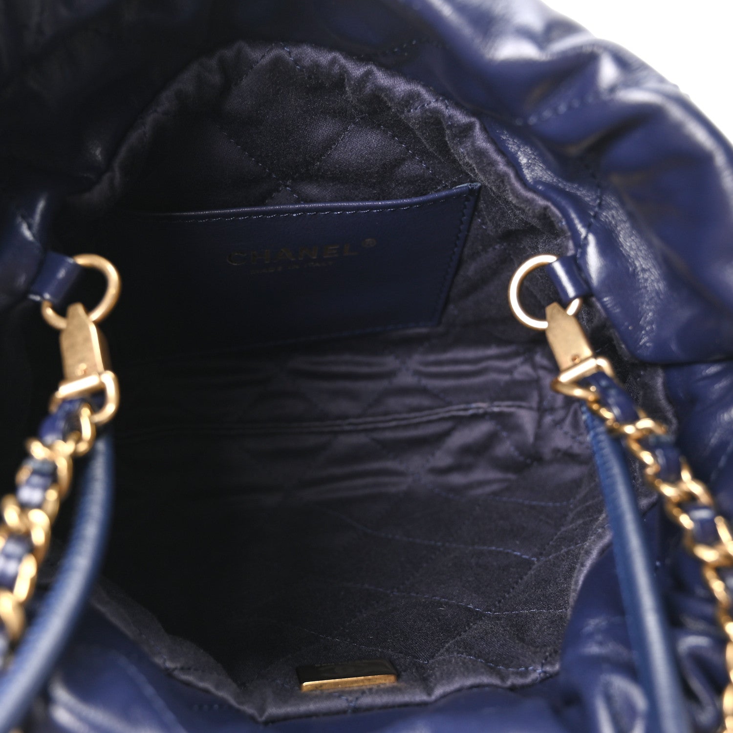 Chanel Shiny Calfskin Quilted Mini Chanel 22 Navy Blue 1874407