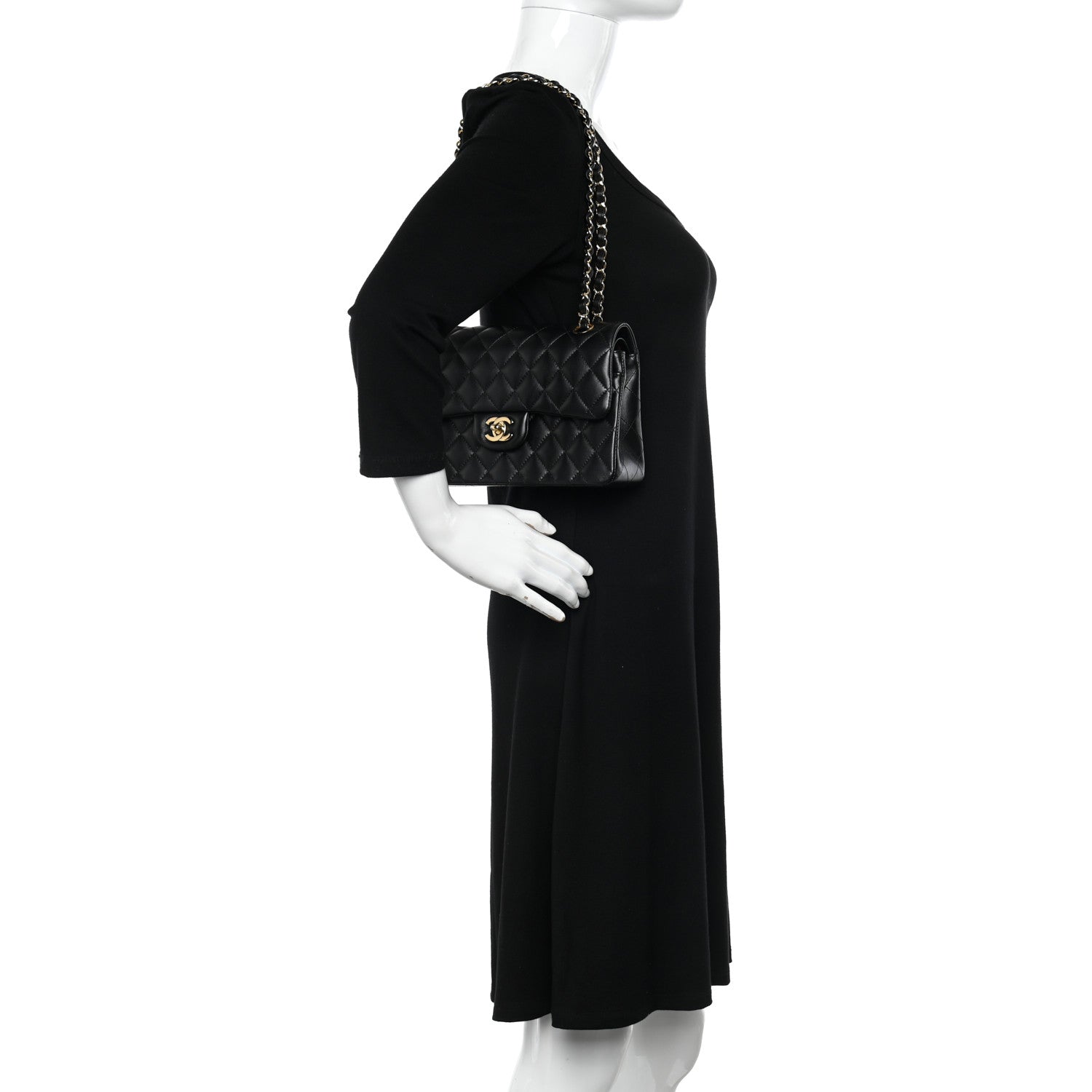 Chanel Lambskin Quilted Small Double Flap Black 2 of 13