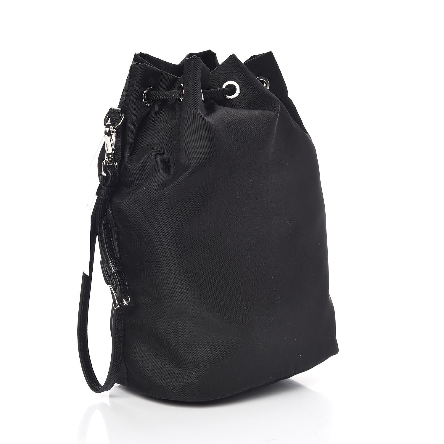 Prada Saffiano Tessuto Nylon Vela Bucket Wristlet Black 3 of 10