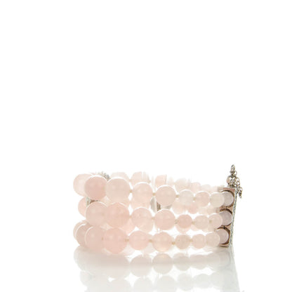 Chanel Beaded Crystal Multistrand CC Bracelet Pink 3 of 6