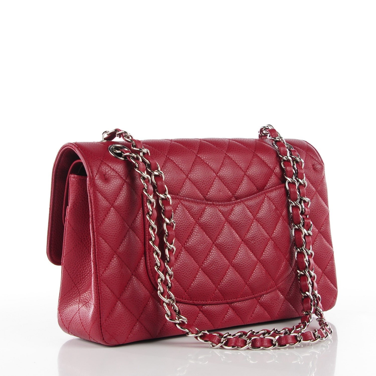 Chanel Caviar Quilted Medium Double Flap Dark Red 3 of 8