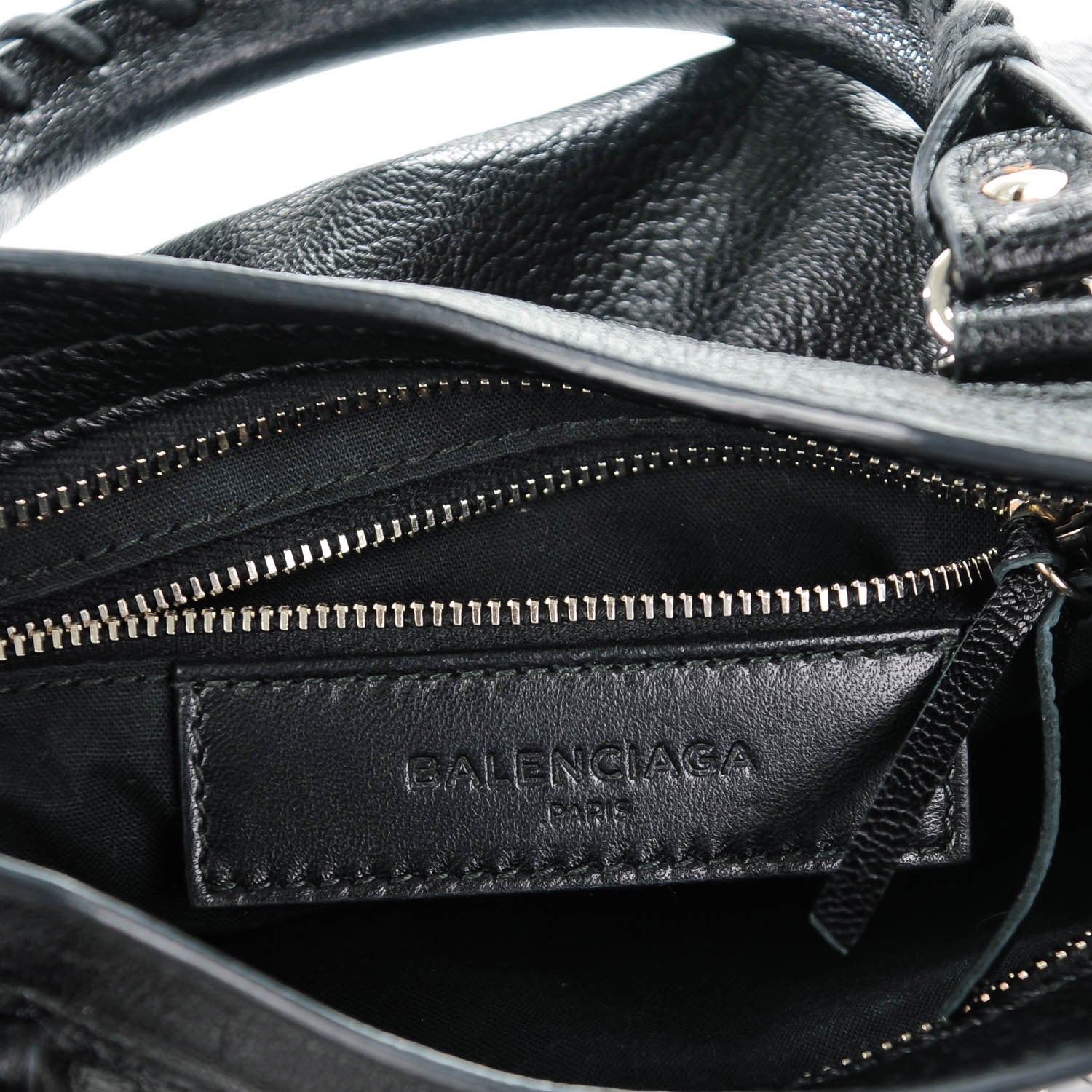 Balenciaga Chevre Silver Metallic Edge Hardware Mini City Black 6 of 7