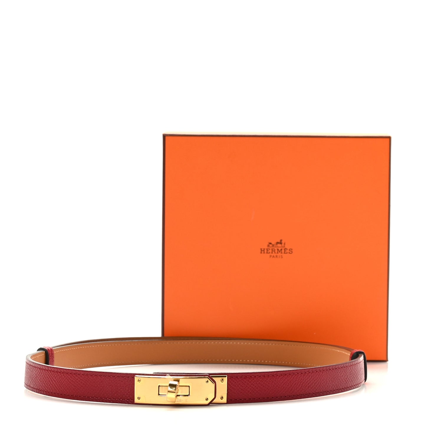 Epsom Kelly Belt Rouge Grenat