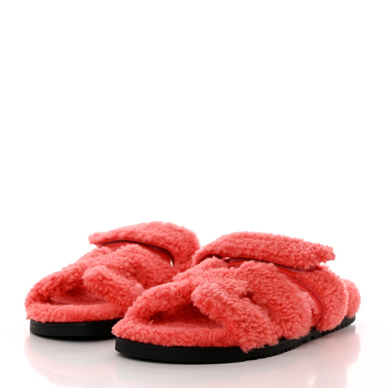 Hermes Woolskin Womens Chypre Sandals 40.5 Rose Du Desert 3 of 9