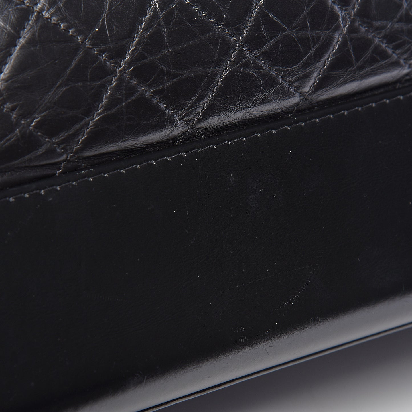 Aged Calfskin Quilted Large Gabrielle Hobo Black