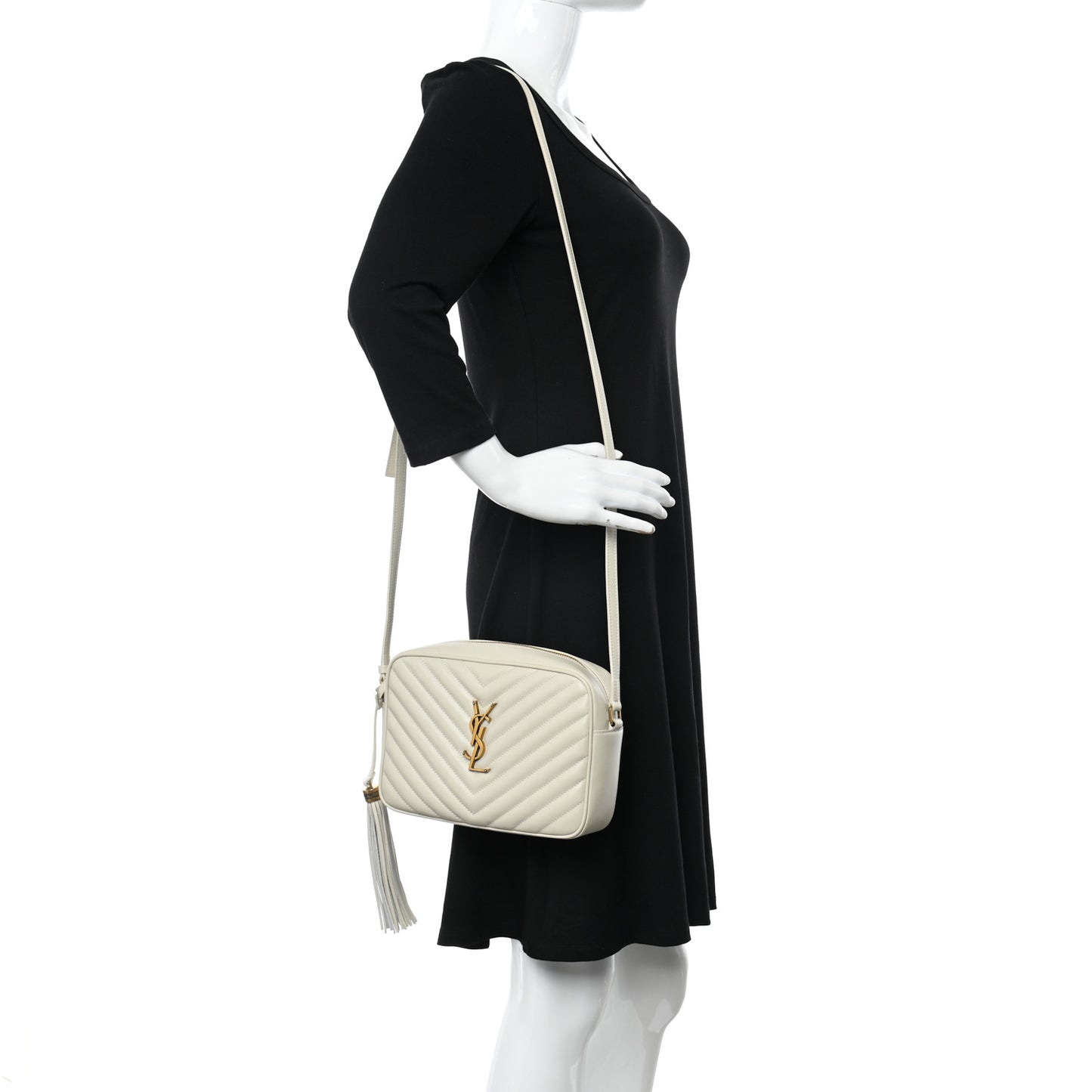 Calfskin Matelasse Monogram Lou Camera Bag Crema Soft