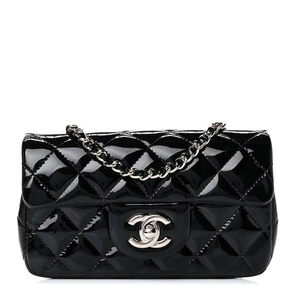Chanel Patent Calfskin Quilted Extra Mini Rectangular Flap Black 1 of 13