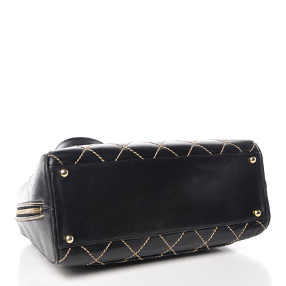 Chanel Calfskin Wild Stitch Top Handle Bag Black 4 of 21