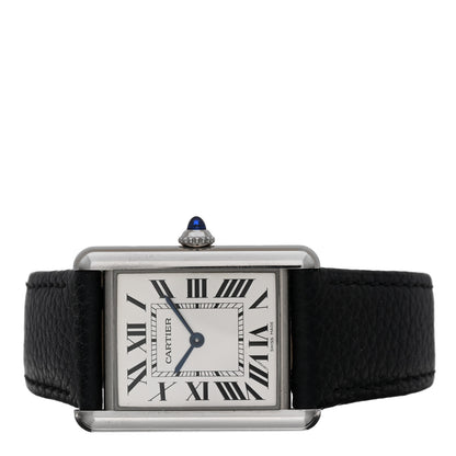 Cartier Stainless Steel Calfskin 25mm Must de Cartier Tank Quartz Watch 2 of 6