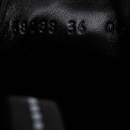 Gucci Tela Retino Mesh Crystal Suede GG Monogram Womens Gucci Run Sneakers 36 Black Silver 7 of 8