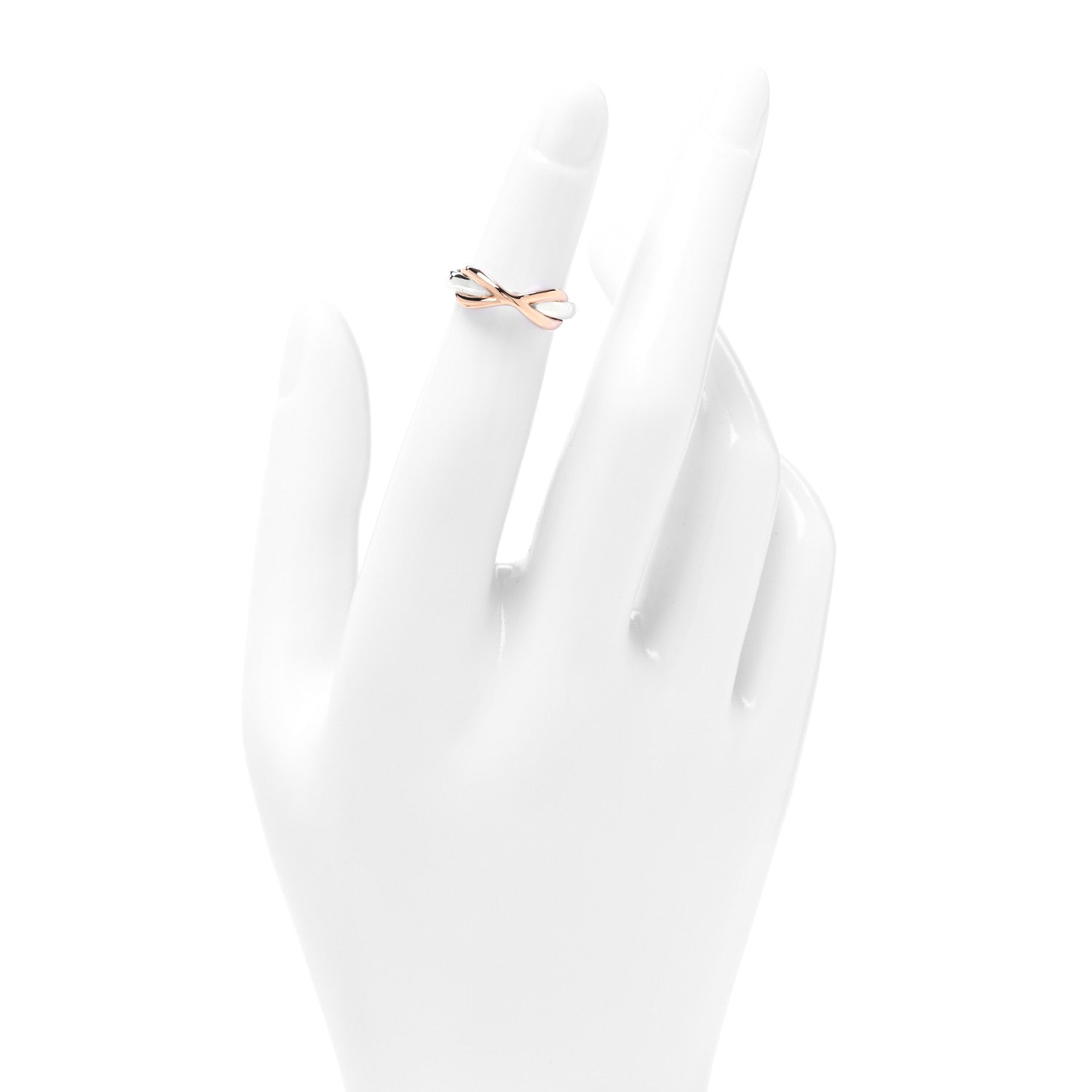 Tiffany Sterling Silver 18K Rose Gold Infinity Ring 45 3.25 2 of 4