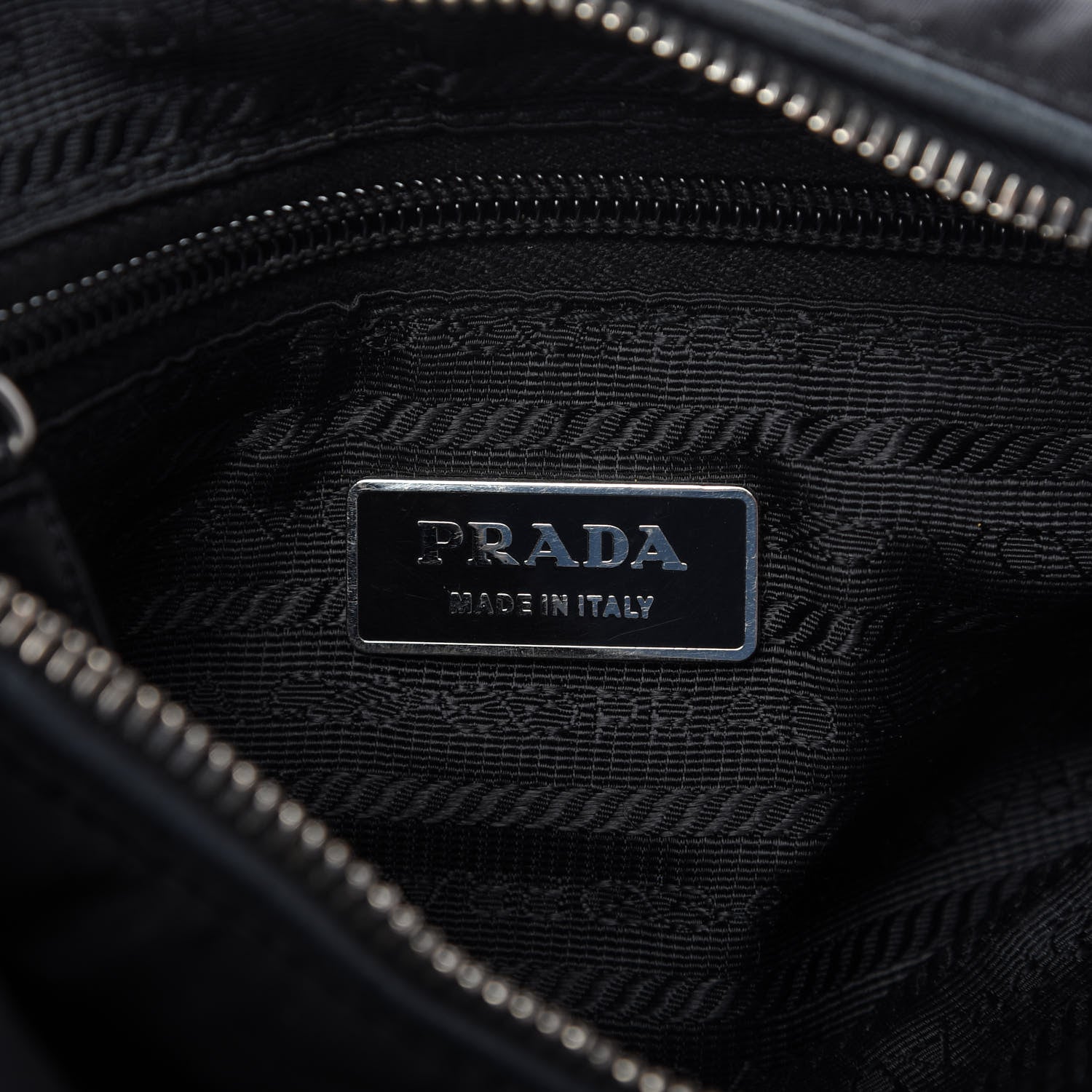 Prada Tessuto Nylon Vitello Shoulder Bag Black 8 of 15