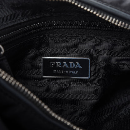 Prada Tessuto Nylon Vitello Shoulder Bag Black 8 of 15