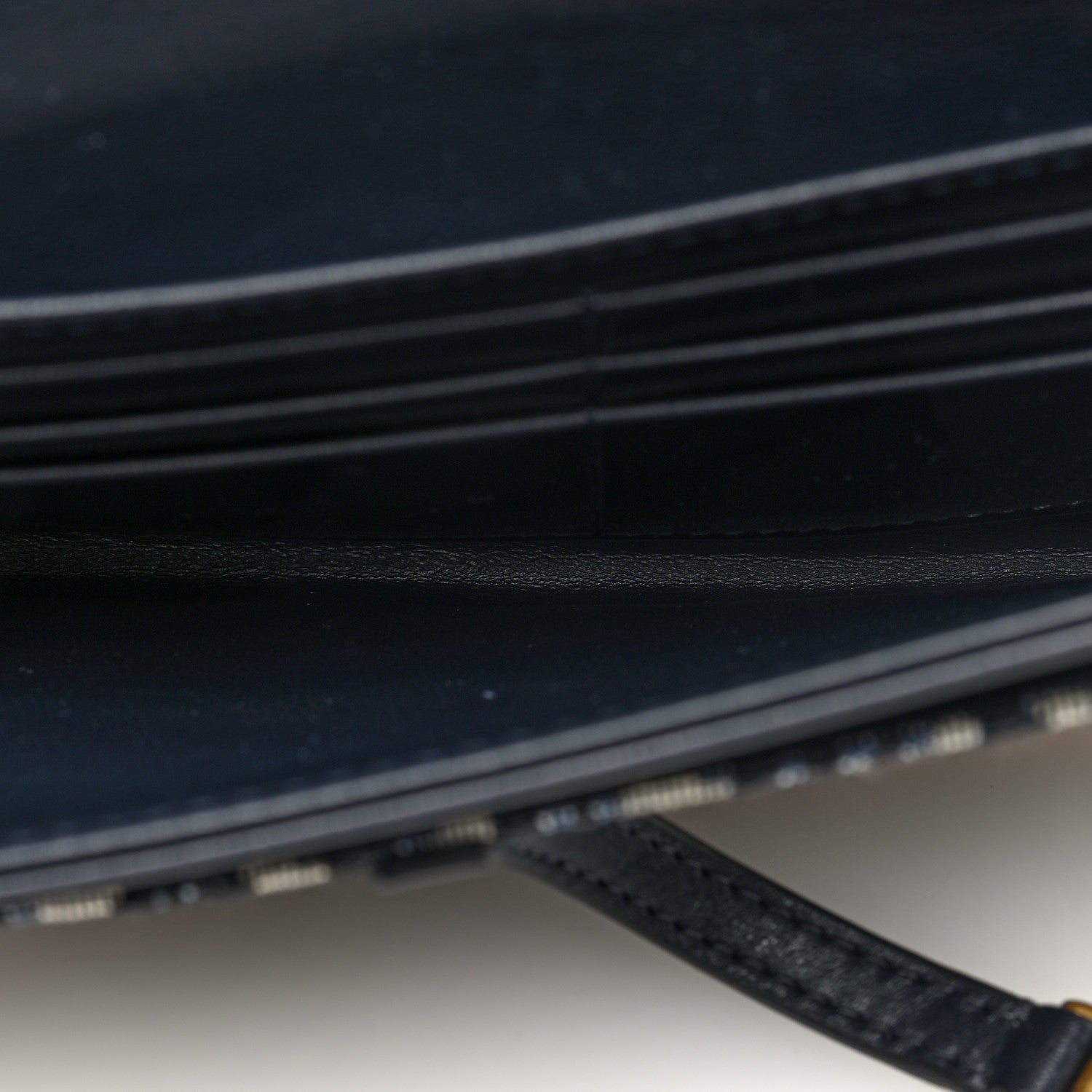 Christian Dior Oblique Saddle Chain Long Wallet Blue 6 of 11