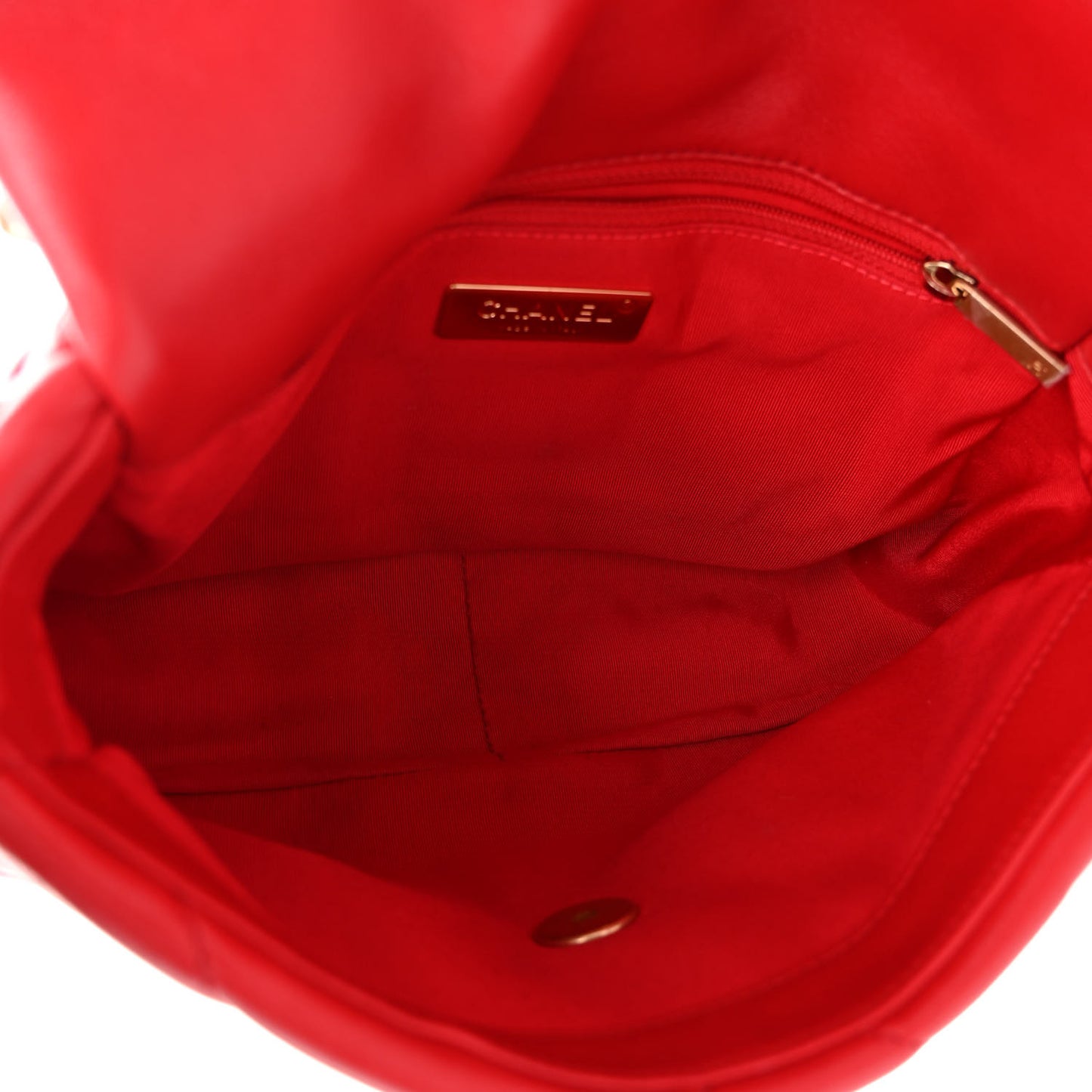 Goatskin Quilted Medium Chanel 19 Flap Red