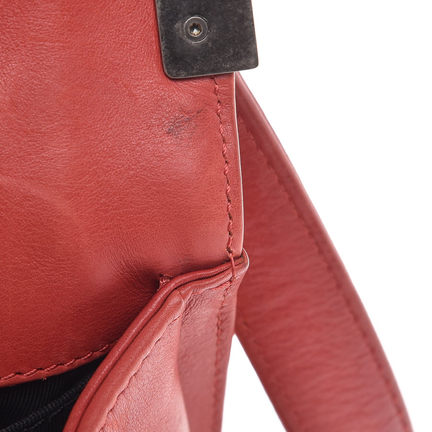 Calfskin Quilted Medium Boy Flap Red