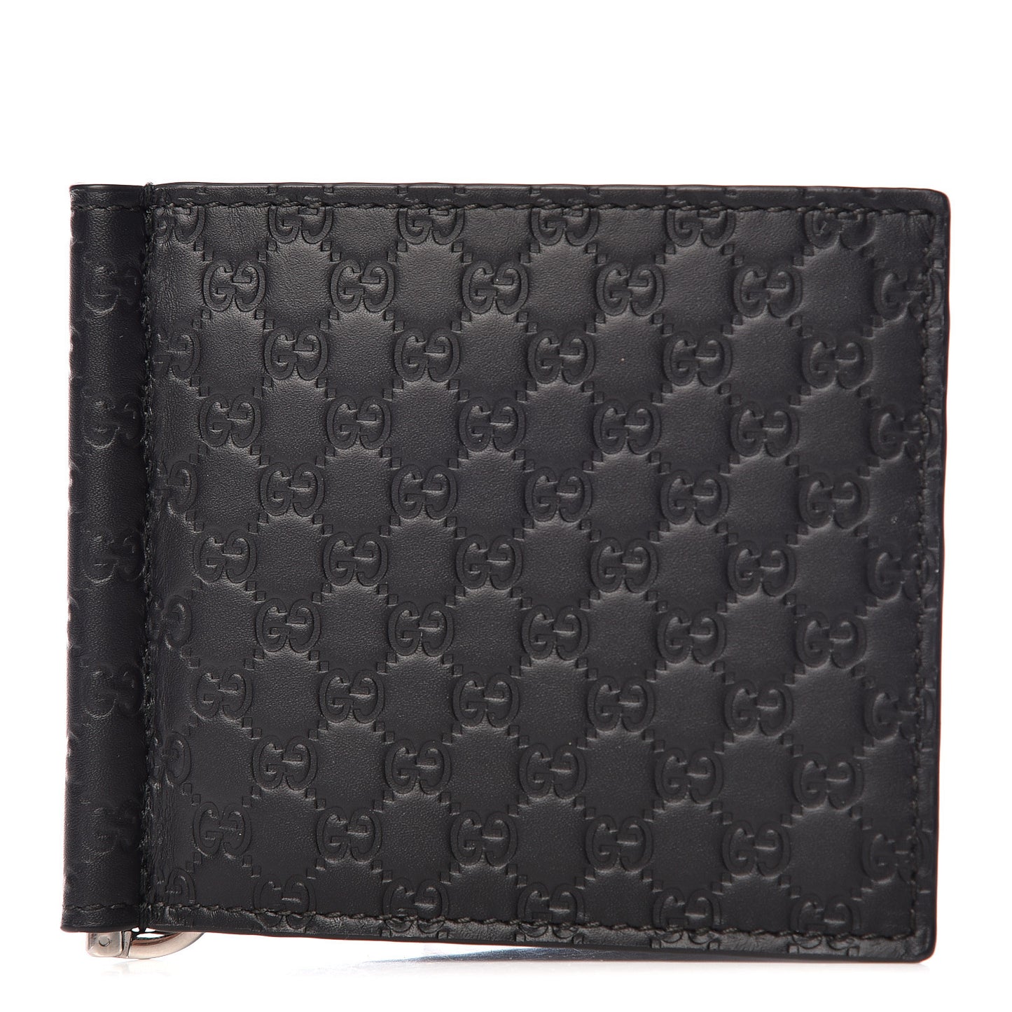 Microguccissima Bi-Fold Money Clip Wallet Black