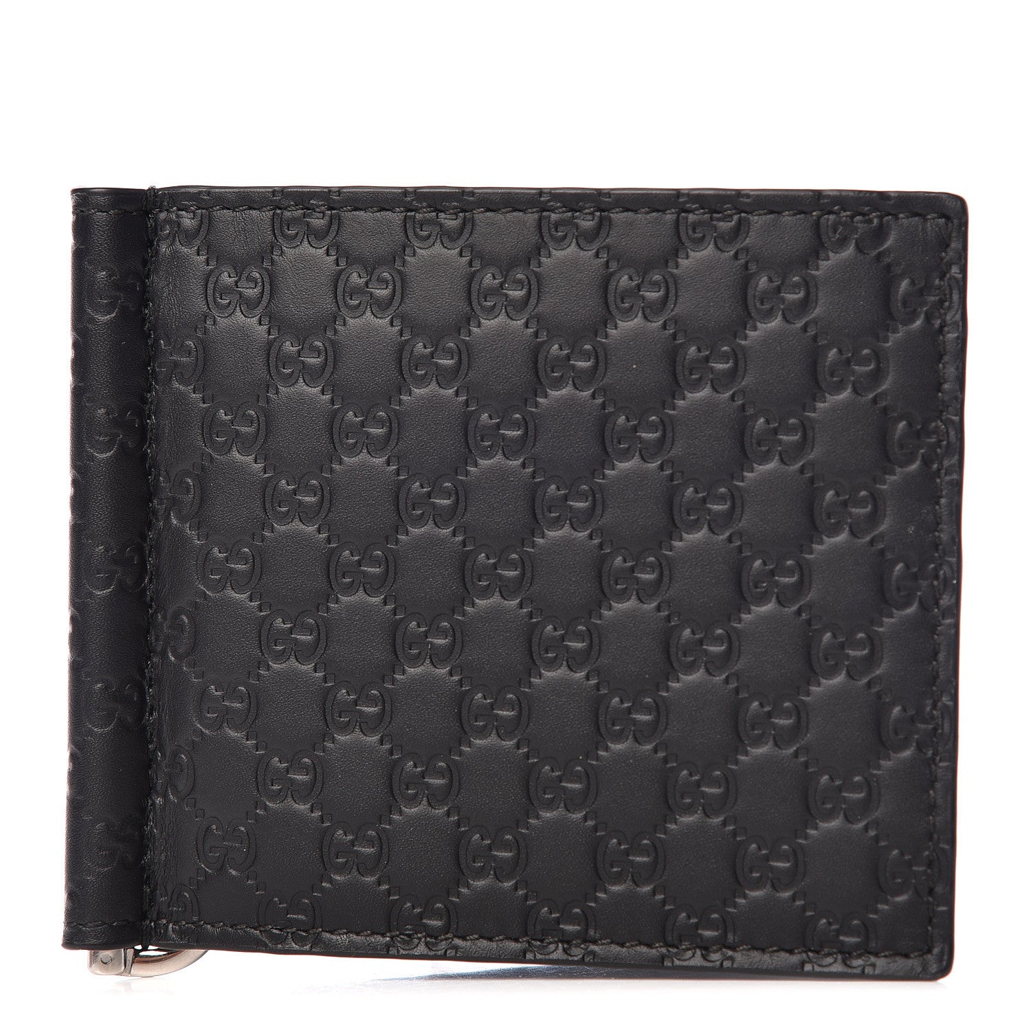 Gucci Microguccissima Bi-Fold Money Clip Wallet Black 1 of 7