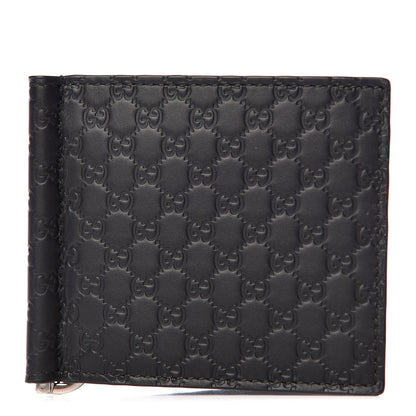 Gucci Microguccissima Bi-Fold Money Clip Wallet Black 1 of 7