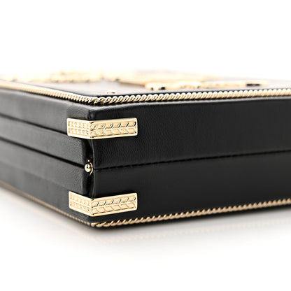 Chanel Lambskin Room Card Minaudiere Evening Bag Black Gold 9 of 11