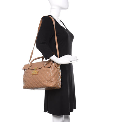 Marc Jacobs Calfskin Quilted Flap Shoulder Bag Taupe 2 of 11