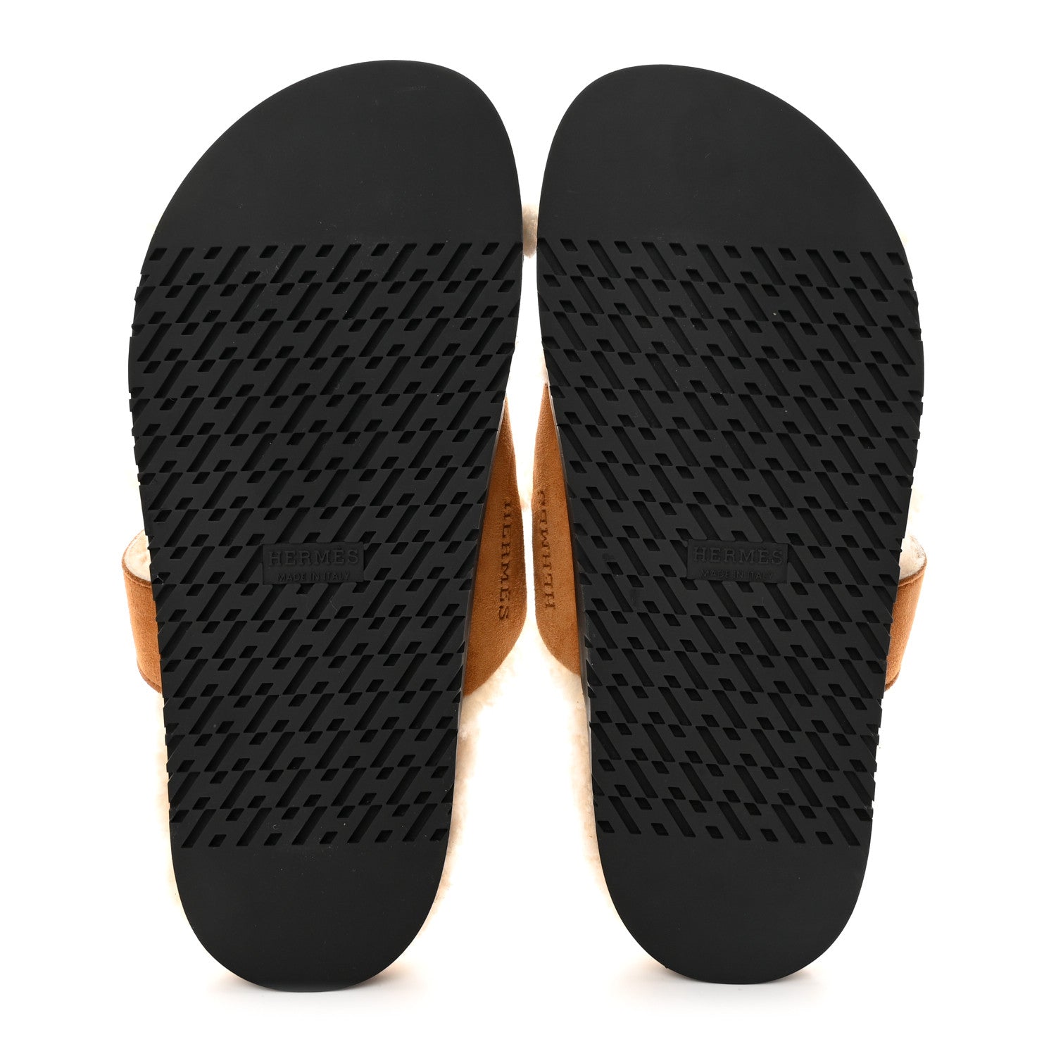 Hermes Suede Goatskin Woolskin Womens Chypre Sandals 37 Naturel Ecru 5 of 8