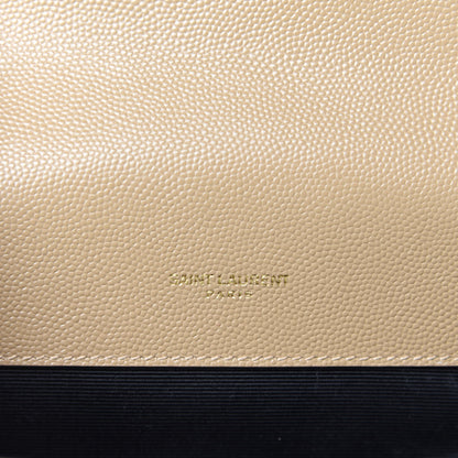 Saint Laurent Grain De Poudre Textured Mixed Matelasse Triquilt Small Monogram Satchel Cork 9 of 10
