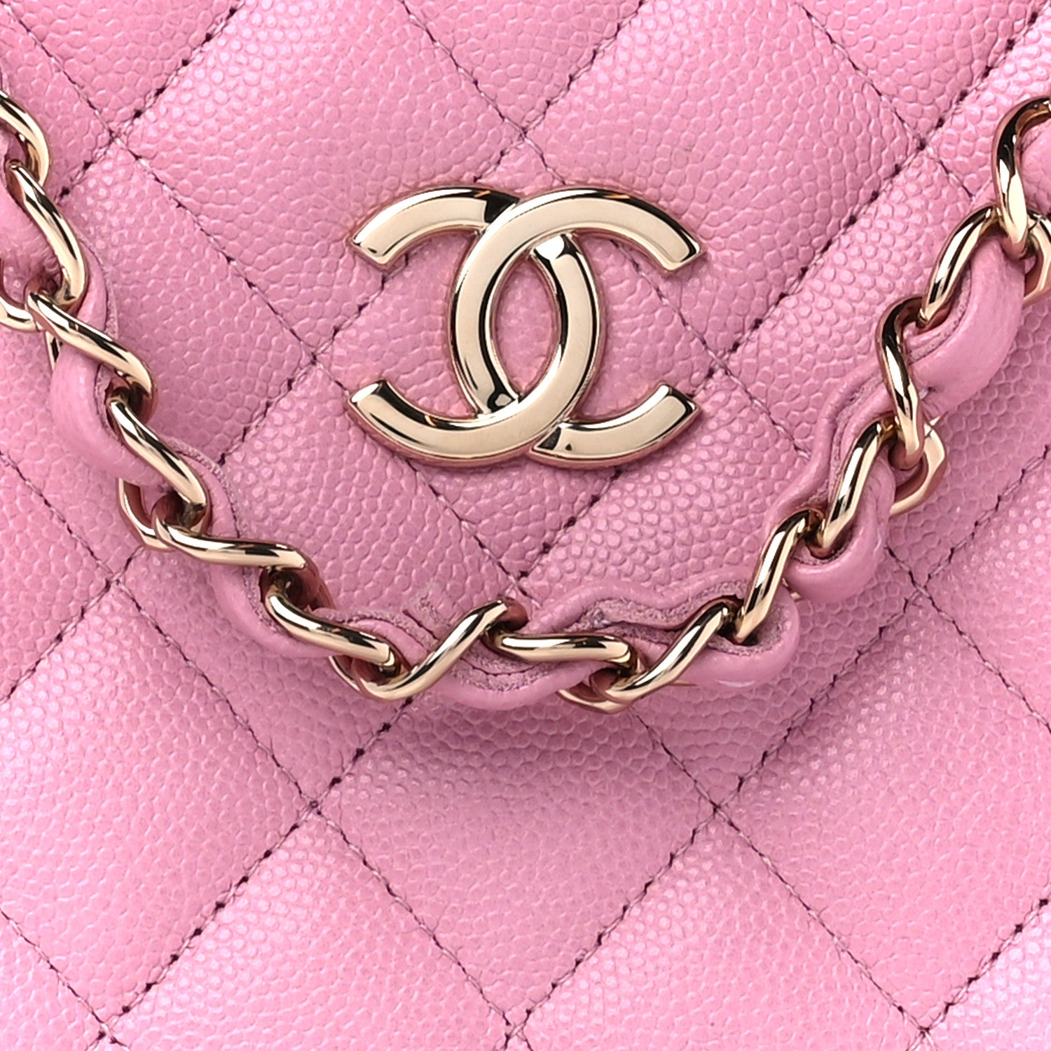 Chanel Caviar Quilted Mini Bucket Bag Pink 8 of 11