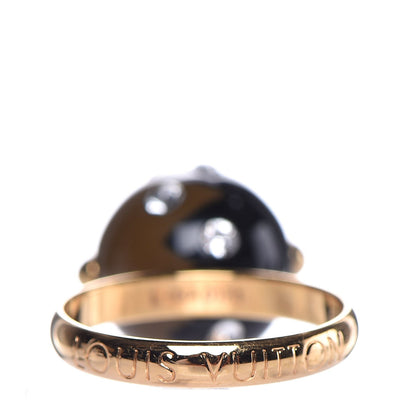 Louis Vuitton Resin Crystal Ball Ring 8 Gold 4 of 4
