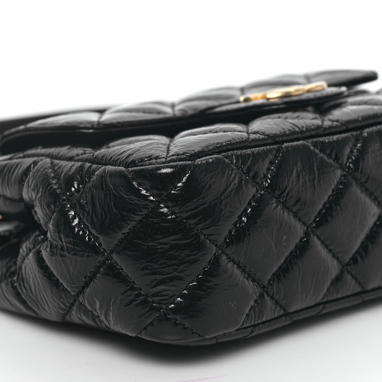 Chanel Shiny Crumpled Calfskin Quilted Small Wavy CC Hobo Black 8 of 11
