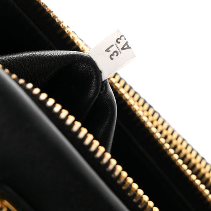 Prada Jacquard Calfskin Triangolo Symbole Embroidered Mini Triangle Double Bag Black Alabastro 7 of 10