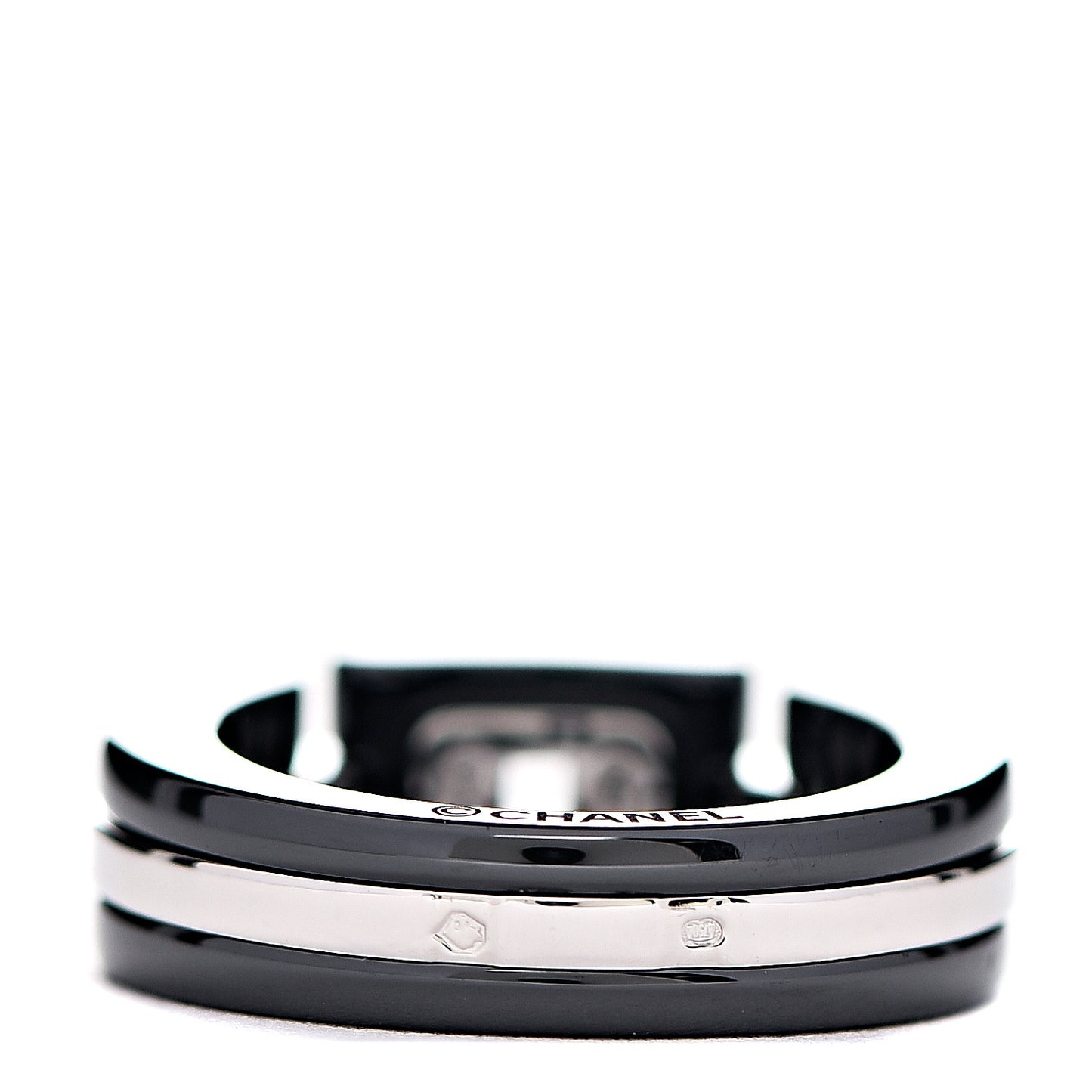 18K White Gold Black Ceramic Diamond Ultra Ring 49 4.75