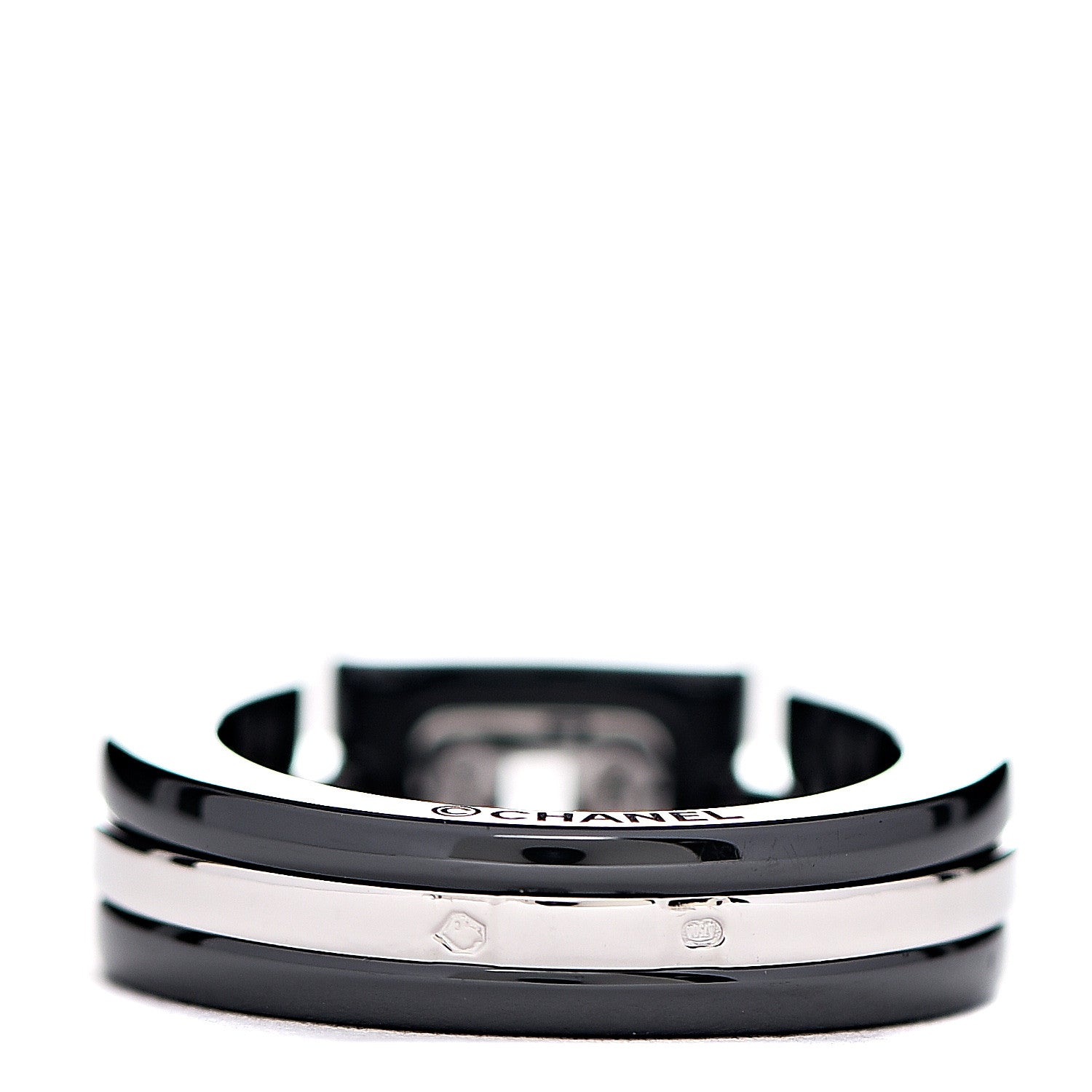 Chanel 18K White Gold Black Ceramic Diamond Ultra Ring 49 4.75 2 of 4