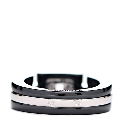 Chanel 18K White Gold Black Ceramic Diamond Ultra Ring 49 4.75 2 of 4