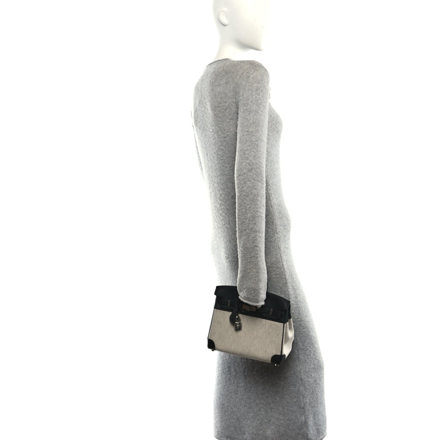 Toile H Swift Birkin 25 Ecru Black