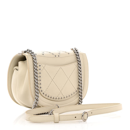 Chanel Calfskin Coco Eyelets Small Flap Bag Ivory 3 of 16