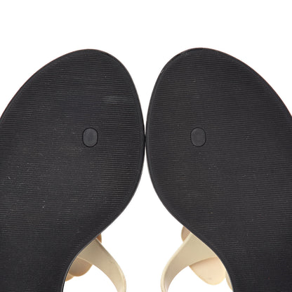 Chanel Jelly Quilted Camellia Thong Sandals 39 Black White 12 of 13