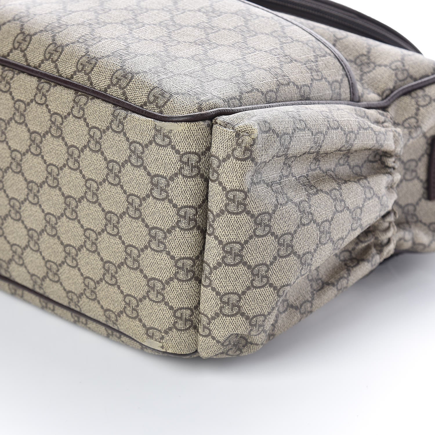 Gucci GG Supreme Monogram Selleria Calfskin Large Diaper Bag Beige Ebony Cocoa Dark Chocolate 8 of 10