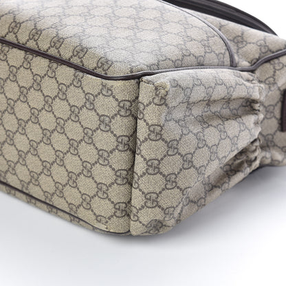 Gucci GG Supreme Monogram Selleria Calfskin Large Diaper Bag Beige Ebony Cocoa Dark Chocolate 8 of 10