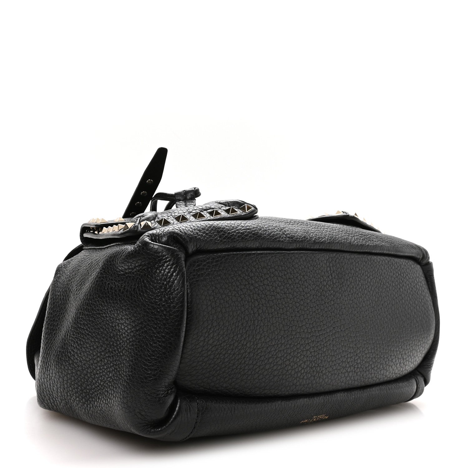 Valentino Garavani Pebbled Calfskin Rockstud Double Pocket Backpack Black 7 of 17