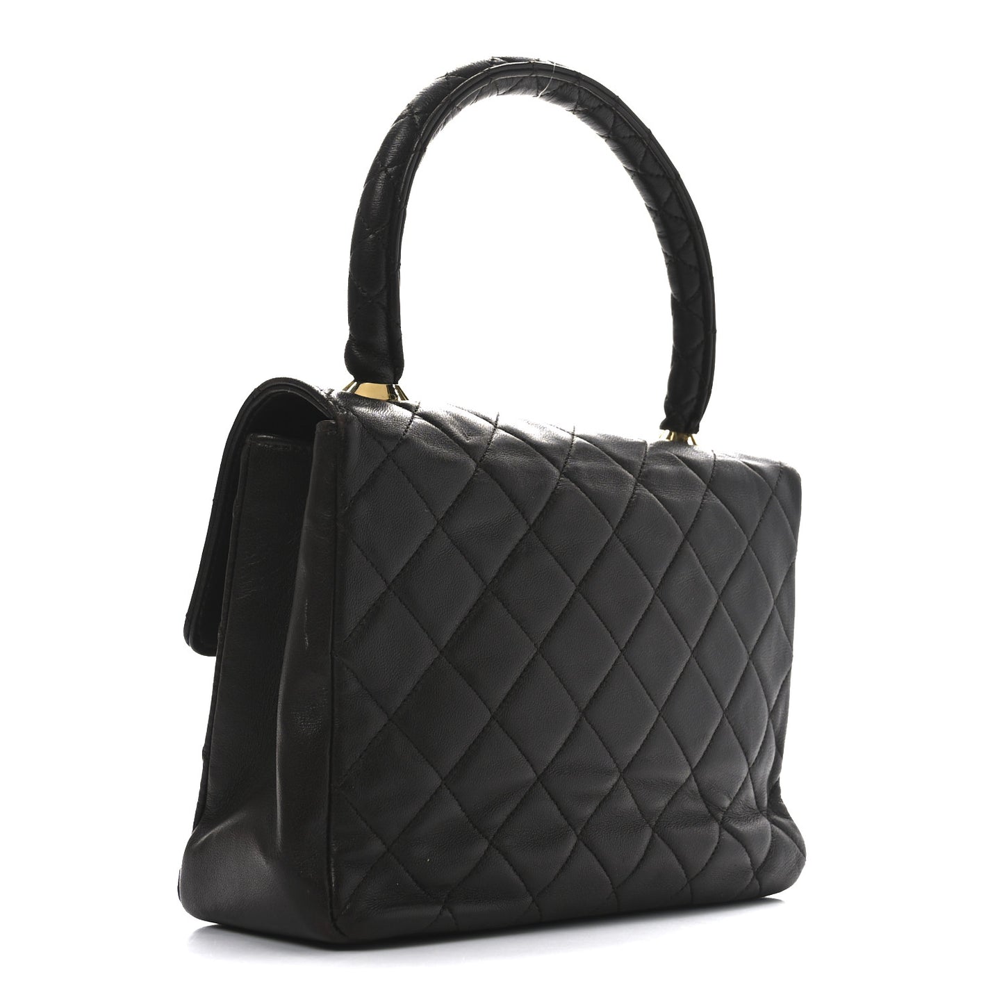 Lambskin Quilted Mini Kelly Flap Bag Brown