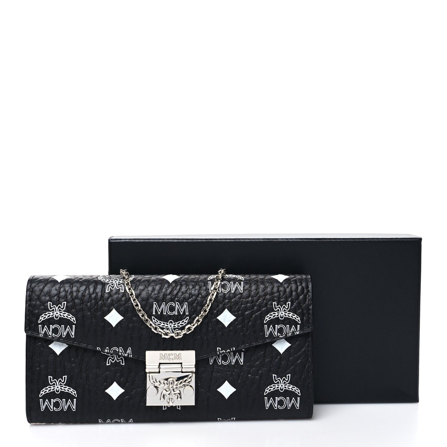 Visetos Large Patricia Wallet On Chain Black Blue