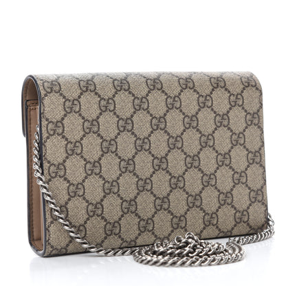Gucci GG Supreme Monogram Mini Dionysus Chain Wallet Beige Taupe 3 of 11