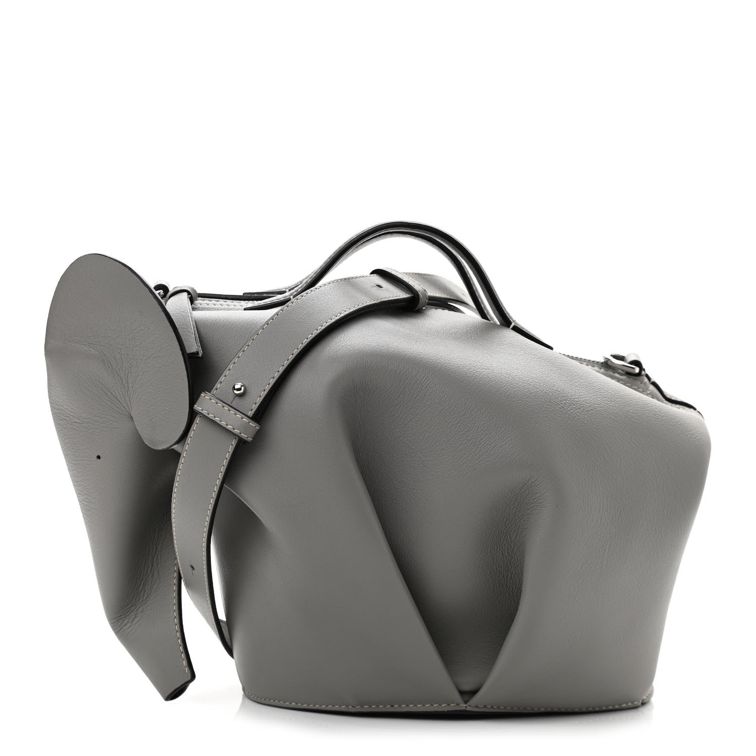 Loewe Calfskin Large Elephant Crossbody Bag Grey 1086965