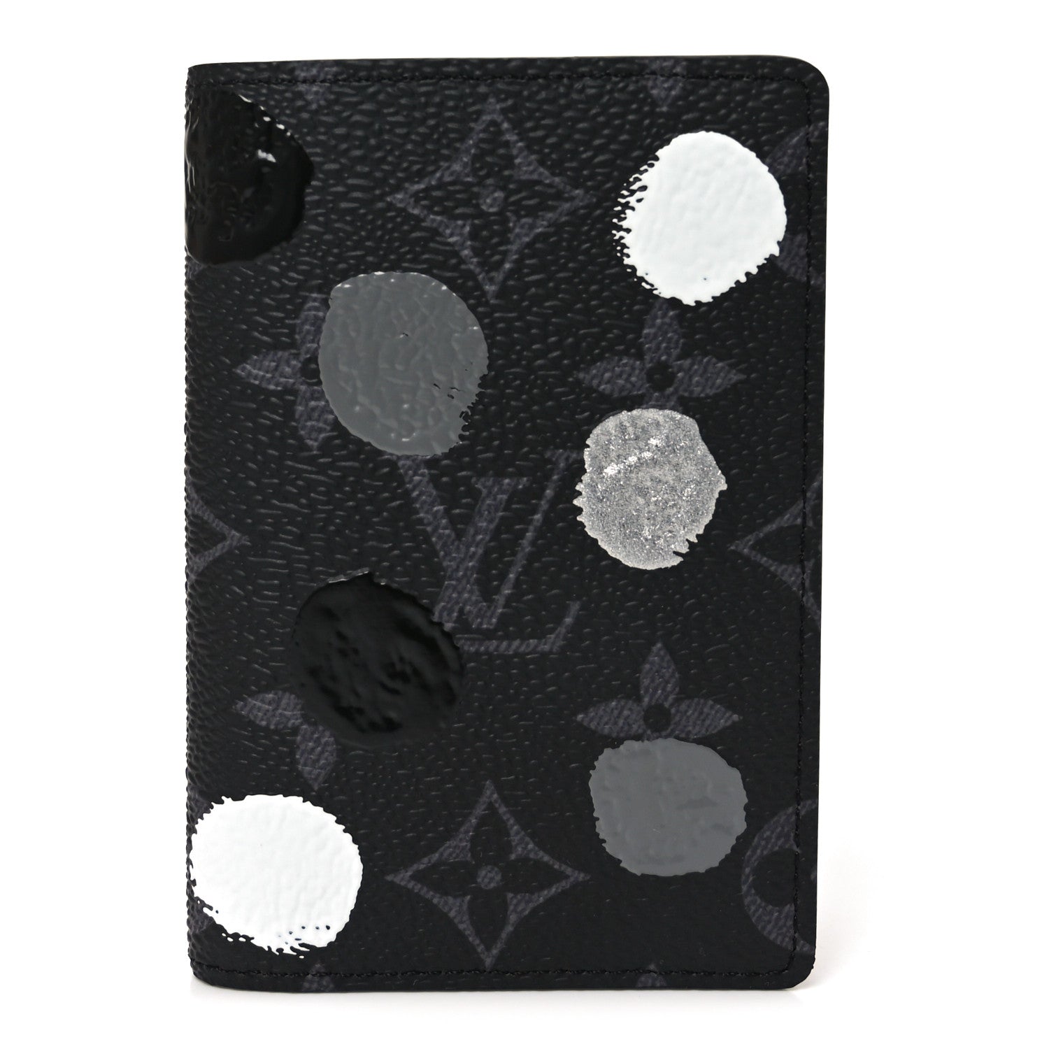 Louis Vuitton LV X YK Monogram Eclipse Dots Pocket Organizer NM Black Silver 1 of 8