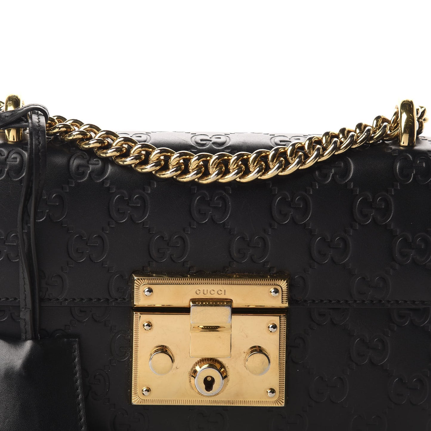 Guccissima Small Padlock Shoulder Bag Black