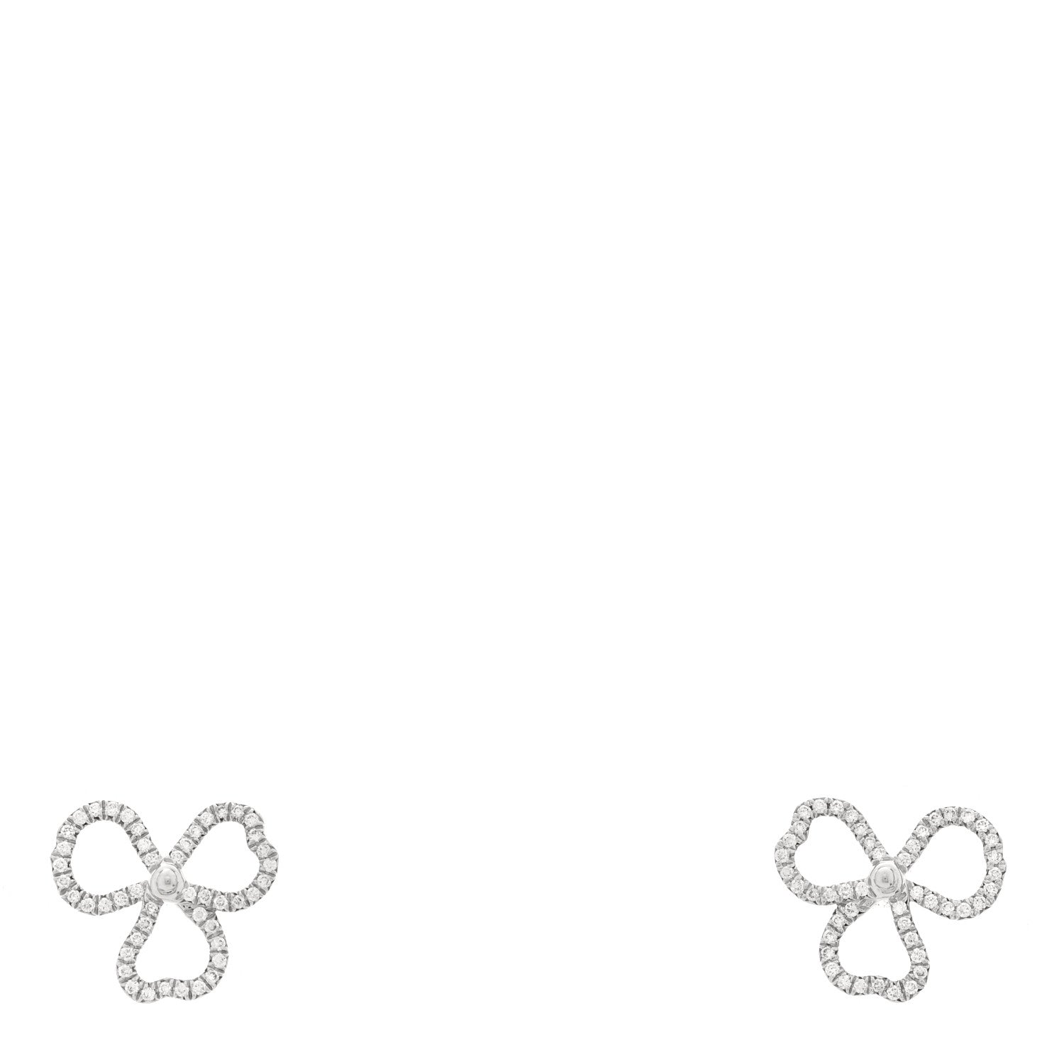 Tiffany Platinum Diamond Paper Flowers Open Flower Earrings 1 of 4